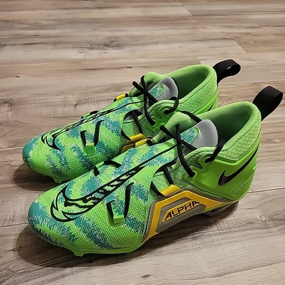 NWOT Nike Alpha Menace Pro 3 Cleats Mens 12 Green‎ Black FB8442-303 main image 11